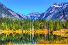 Gold Lake reflection Mount Chikamin, Snoqualmie Pass, Wenatchee National Forest, Washington, Usa. Art Print